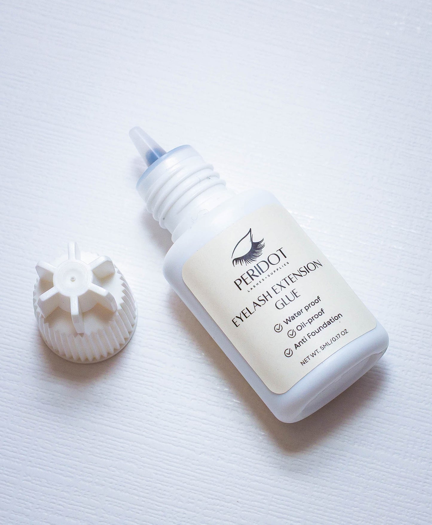 Eyelash Extension Glue – Waterproof, Oil-Proof & Anti-Foundation (5ml / 0.17 fl. oz) | Peridot Lashes